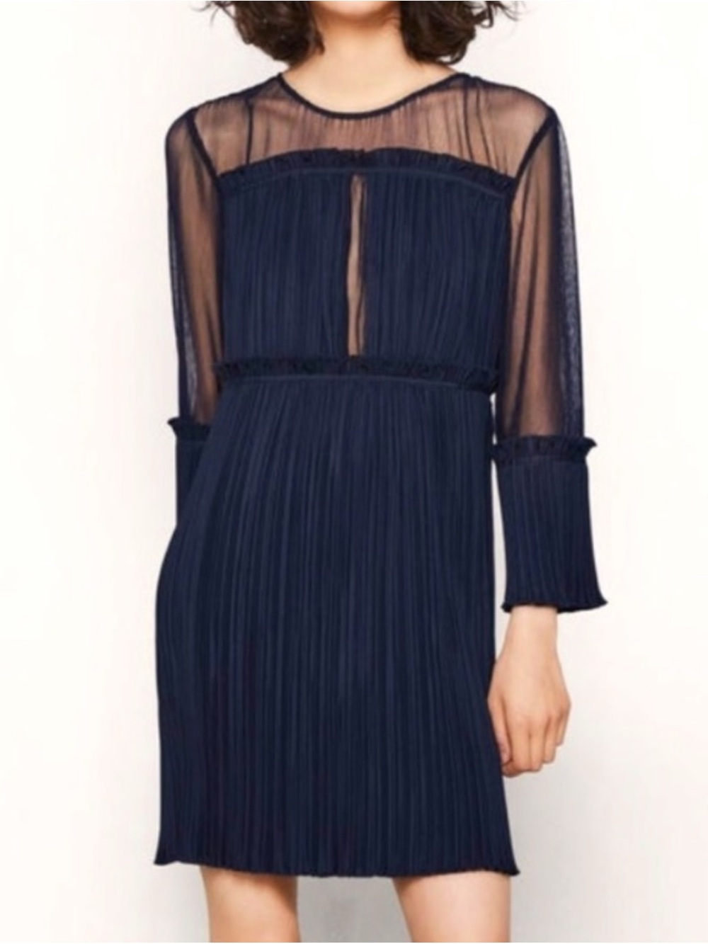 Maje Ritzy Chiffon Pleated Dress size 3